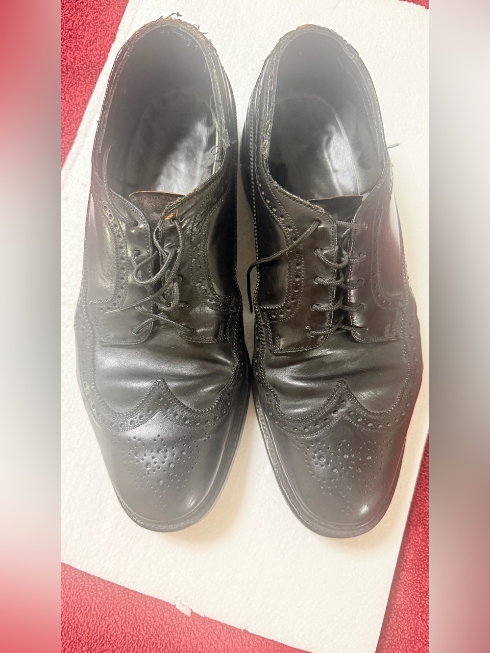 Men's Black Leather Brogue Derby Shoes